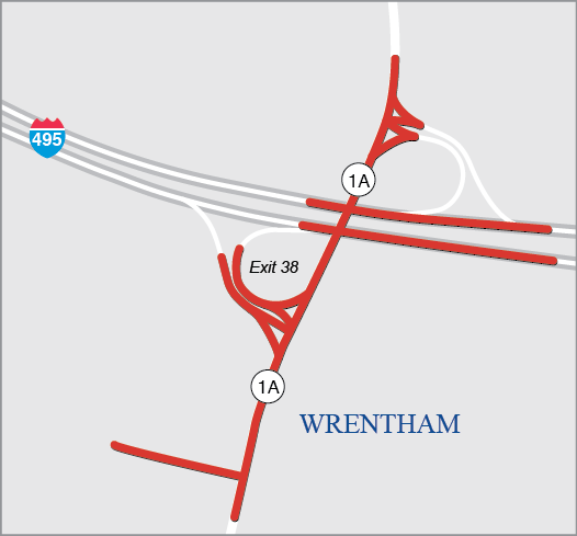 Wrentham: Construction of Interstate 495/Route 1A Ramps Wrentham: Construction of Interstate 495/Route 1A Ramps